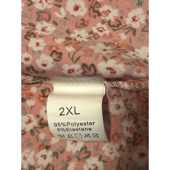 NWOT Women's Short Sleeve Summer Shirt Flowers Polyester/Elastane Size 2XL - Picture 3 of 5